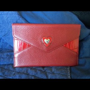 Vintage Brighton wallet/pouch Red w/ Silver heart